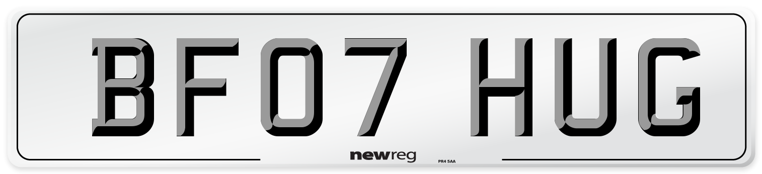BF07 HUG Number Plate from New Reg